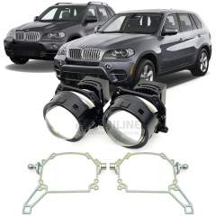 Линзы для фар BMW X5 II (E70) [2006-2013] для замены на светодиодные Би-ЛЕД модули