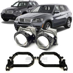 Линзы для фар BMW X5 II (E70) [2006-2013] для замены на светодиодные Би-ЛЕД модули