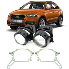 Линзы для фар Audi Q3 I (8U) дорестайл [2011-2015] для замены на светодиодные Би-ЛЕД модули