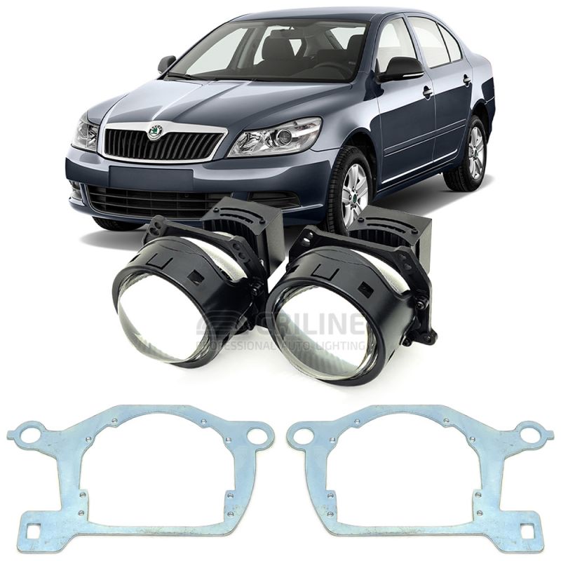 Линзы для фар Skoda Octavia II (A5) рестайл [2008-2013] для замены на ...