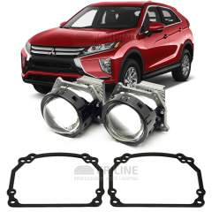Линзы для фар Mitsubishi Eclipse Cross I (GK) дорестайл [2017-2021] для замены на светодиодные Би-ЛЕД модули