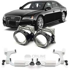 Линзы для фар Audi A8 III (D4) дорестайл [2009-2013] для замены на светодиодные Би-ЛЕД модули