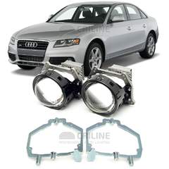 Линзы для фар Audi A4 III (B7) [2004-2008] для замены на светодиодные Би-ЛЕД модули