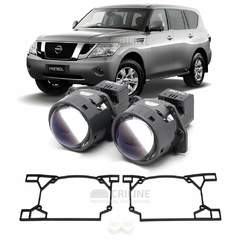 Линзы для фар Nissan Patrol VI (Y62) дорестайл [2010-2014] HiBeam для замены на светодиодные Би-ЛЕД модули