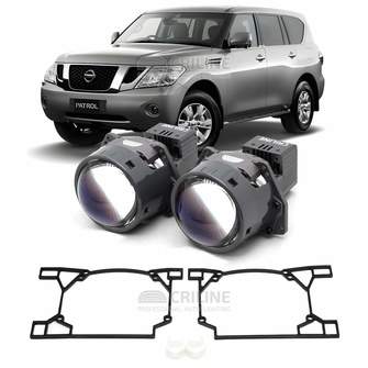Линзы для фар Nissan Patrol VI (Y62) дорестайл [2010-2014] HiBeam для замены на светодиодные Би-ЛЕД модули