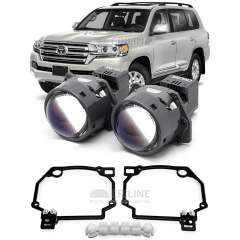 Линзы для фар Toyota Land Cruiser XI (J200) 2-й рестайл [2015-2021] Hi-Beam галоген для замены на светодиодные Би-ЛЕД модули