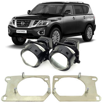 Линзы для фар Nissan Patrol VI (Y62) рестайл [2014-2017] HiBeam базовая комплектация для замены на светодиодные Би-ЛЕД модули