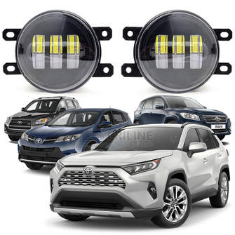 Светодиодные противотуманные фары Toyota RAV4 III/IV/V (XA30/XA40/XA50) [2005-2013/2015-н.в.] 3 линзы