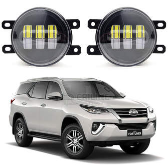Светодиодные противотуманные фары Toyota Fortuner II (AN160) дорестайл [2015-2020] 3 линзы