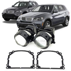 Линзы для фар BMW X5 II (E70) [2006-2013] AFS для замены на светодиодные Би-ЛЕД модули