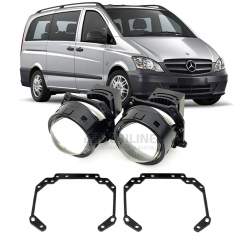 Линзы для фар Mercedes-Benz Viano II (W639) рестайл [2010-2014] для замены на светодиодные Би-ЛЕД модули