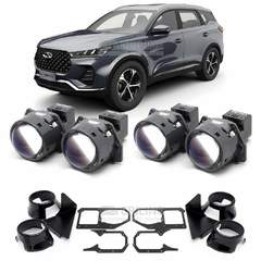 Линзы для фар Chery Tiggo 7 Pro I (T1E) [2019-н.в.] для замены на светодиодные Би-ЛЕД модули