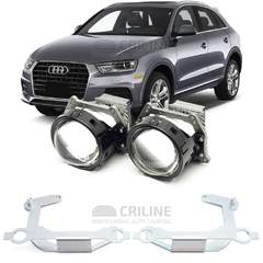 Линзы для фар Audi Q3 I (8U) рестайл [2014-2017] для замены на светодиодные Би-ЛЕД модули