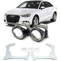 Линзы для фар Audi A3 III (8V) рестайл [2016-2020] для замены на светодиодные Би-ЛЕД модули