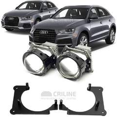 Линзы для фар Audi Q3 I (8U) 1-й/2-й рестайл [2014-2020] максимальная комплектация LED для замены на светодиодные Би-ЛЕД модули