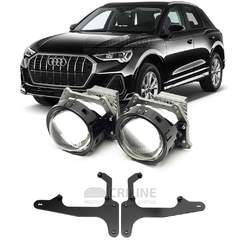 Линзы для фар Audi Q3 II (F3) дорестайл [2018-н.в.] HiBeam базовая комплектация для замены на светодиодные Би-ЛЕД модули