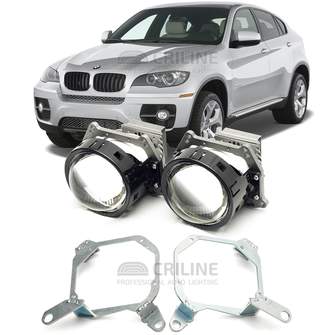 Линзы для фар BMW X6 I (E71) дорестайл [2007-2012] HiBeam для замены на светодиодные Би-ЛЕД модули