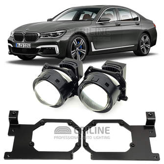 Линзы для фар BMW 7-Series VI (G11/G12) дорестайл [2015-2019] LowBeam базовая/средняя комплектации для замены на светодиодные Би-ЛЕД модули