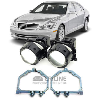 Линзы для фар Mercedes-Benz S-Class V (W221) дорестайл [2005-2009] LowBeam для замены на светодиодные Би-ЛЕД модули