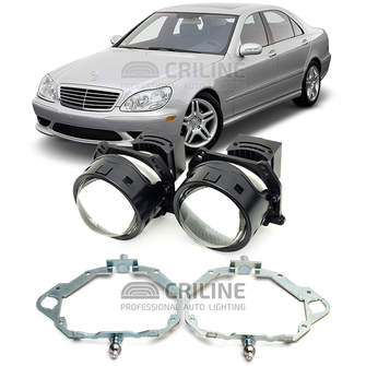 Линзы для фар Mercedes-Benz S-Class IV (W220) рестайл [2002-2005] для замены на светодиодные Би-ЛЕД модули