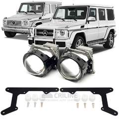 Линзы для фар Mercedes-Benz G-Class II (W463) 4-й/5-й/6-й/7-й рестайл [2006-2018] для замены на светодиодные Би-ЛЕД модули
