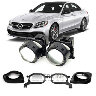 Линзы для фар Mercedes-Benz C-Class IV (W205/S205/C205/A205) дорестайл [2013-2018] для замены на светодиодные Би-ЛЕД модули