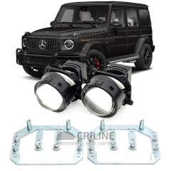 Линзы для фар Mercedes-Benz G-Class III (W463) дорестайл [2018-н.в.] для замены на светодиодные Би-ЛЕД модули