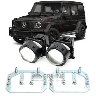 Линзы для фар Mercedes-Benz G-Class III (W463) дорестайл [2018-н.в.] для замены на светодиодные Би-ЛЕД модули