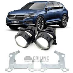 Линзы для фар Volkswagen Touareg III (CR) дорестайл [2018-2022] LowBeam для замены на светодиодные Би-ЛЕД модули