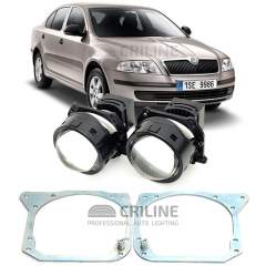 Линзы для фар Skoda Octavia II (A5) дорестайл [2004-2009] ксенон для замены на светодиодные Би-ЛЕД модули