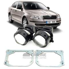 Линзы для фар Skoda Octavia II (A5) дорестайл [2004-2009] галоген для замены на светодиодные Би-ЛЕД модули