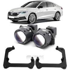 Линзы для фар Skoda Octavia IV (A8) дорестайл [2016-2024] секция дальнего света для замены на светодиодные Би-ЛЕД модули
