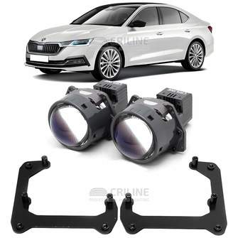 Линзы для фар Skoda Octavia IV (A8) дорестайл [2016-2024] секция дальнего света для замены на светодиодные Би-ЛЕД модули