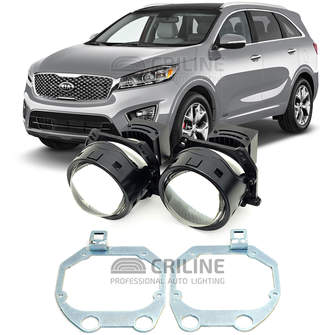 Линзы для фар Kia Sorento III (UM) дорестайл [2014-2018] HiBeam для замены на светодиодные Би-ЛЕД модули