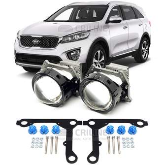 Линзы для фар Kia Sorento III (UM) дорестайл [2014-2018] для замены на светодиодные Би-ЛЕД модули