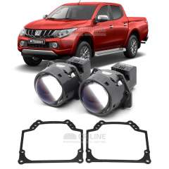 Линзы для фар Mitsubishi L200 V [2015-2019] для замены на светодиодные Би-ЛЕД модули