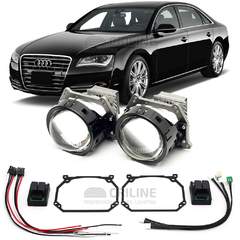 Линзы для фар Audi A8 D4 дорестайл [2009-2014] AFS (обманки в комплекте) для замены на светодиодные Би-ЛЕД модули