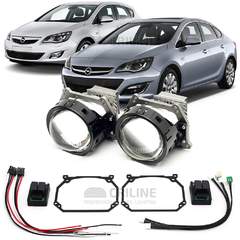 Линзы для фар Opel Astra (J) [2009-2017] AFS (обманки в комплекте) для замены на светодиодные Би-ЛЕД модули