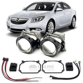 Линзы для фар Opel Insignia дорестайл [2008-2013] (обманки в комплекте) для замены на светодиодные Би-ЛЕД модули