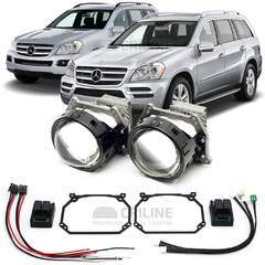 Линзы для фар Mercedes-Benz GL-Class (X164) [2006-2012] ксенон (обманки в комплекте) для замены на светодиодные Би-ЛЕД модули