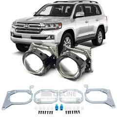 Линзы для фар Toyota Land Cruiser (200) 2-й рестайл [2015-2021] галоген под 4 модуля для замены на светодиодные Би-ЛЕД модули