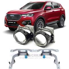 Линзы для фар Haval H6 II [2016-2023] Blue Lable для замены на светодиодные Би-ЛЕД модули