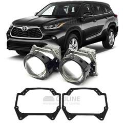 Линзы для фар Toyota Highlander IV (XU70) дорестайл [2019-н.в.] для замены на светодиодные Би-ЛЕД модули