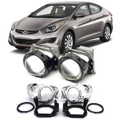 Линзы для фар Hyundai Avante V (MD) дорестайл [2010-2013] (комплект для переделки рефлекторных фар на линзовые) для замены на светодиодные Би-ЛЕД модули