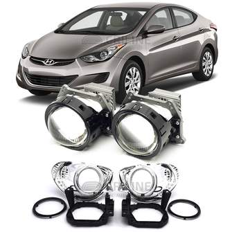 Линзы для фар Hyundai Avante V (MD) дорестайл [2010-2013] (комплект для переделки рефлекторных фар на линзовые) для замены на светодиодные Би-ЛЕД модули