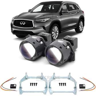 Линзы для фар Infiniti QX50 II (J55) дорестайл [2017-н.в.] для замены на светодиодные Би-ЛЕД модули