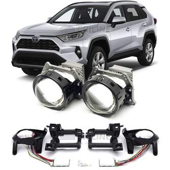 Линзы для фар Toyota RAV4 V (XA50) дорестайл [2018-2022] рынок USA максимальная комплектация для замены на светодиодные Би-ЛЕД модули