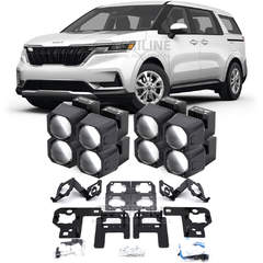 Линзы для фар Kia Carnival IV (KA4) дорестайл [2020-2023] базовая комплектация LED рефлектор для замены на светодиодные Би-ЛЕД модули