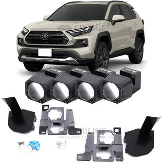 Линзы для фар Toyota RAV4 V (XA50) рестайл [2021-2025] LED для замены на светодиодные Би-ЛЕД модули