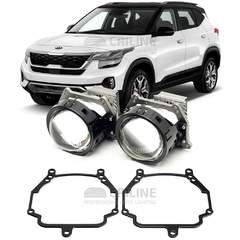 Линзы для фар Kia Seltos I (SP2) дорестайл [2019-2022] галоген для замены на светодиодные Би-ЛЕД модули